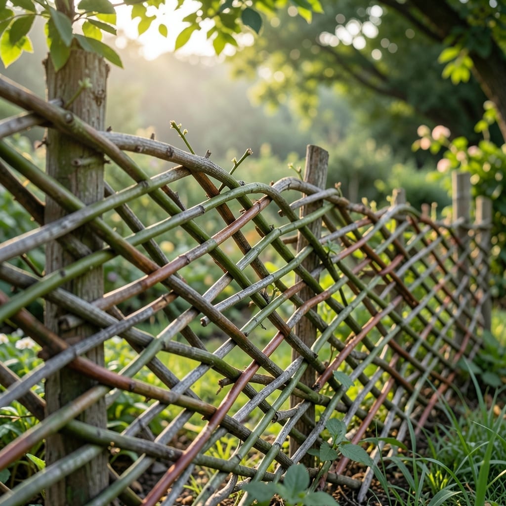 Wattle Fence from Branches