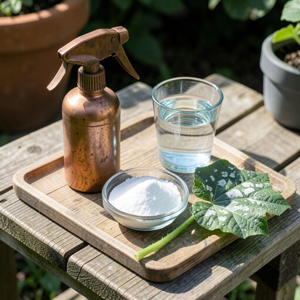 Complete baking soda and water for powdery mildew overview image