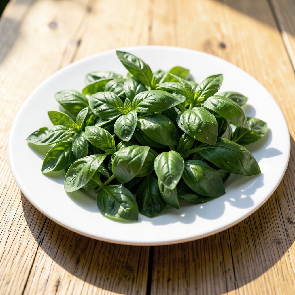Visual representation of Basil Leaves Curling Up: Nutrient Check and Environmental Fixes