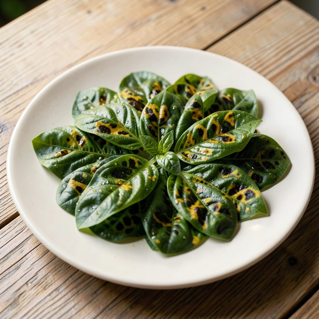 Comprehensive Basil Leaves Leopard Spot Patches: Fungal Identification and Cure visual reference