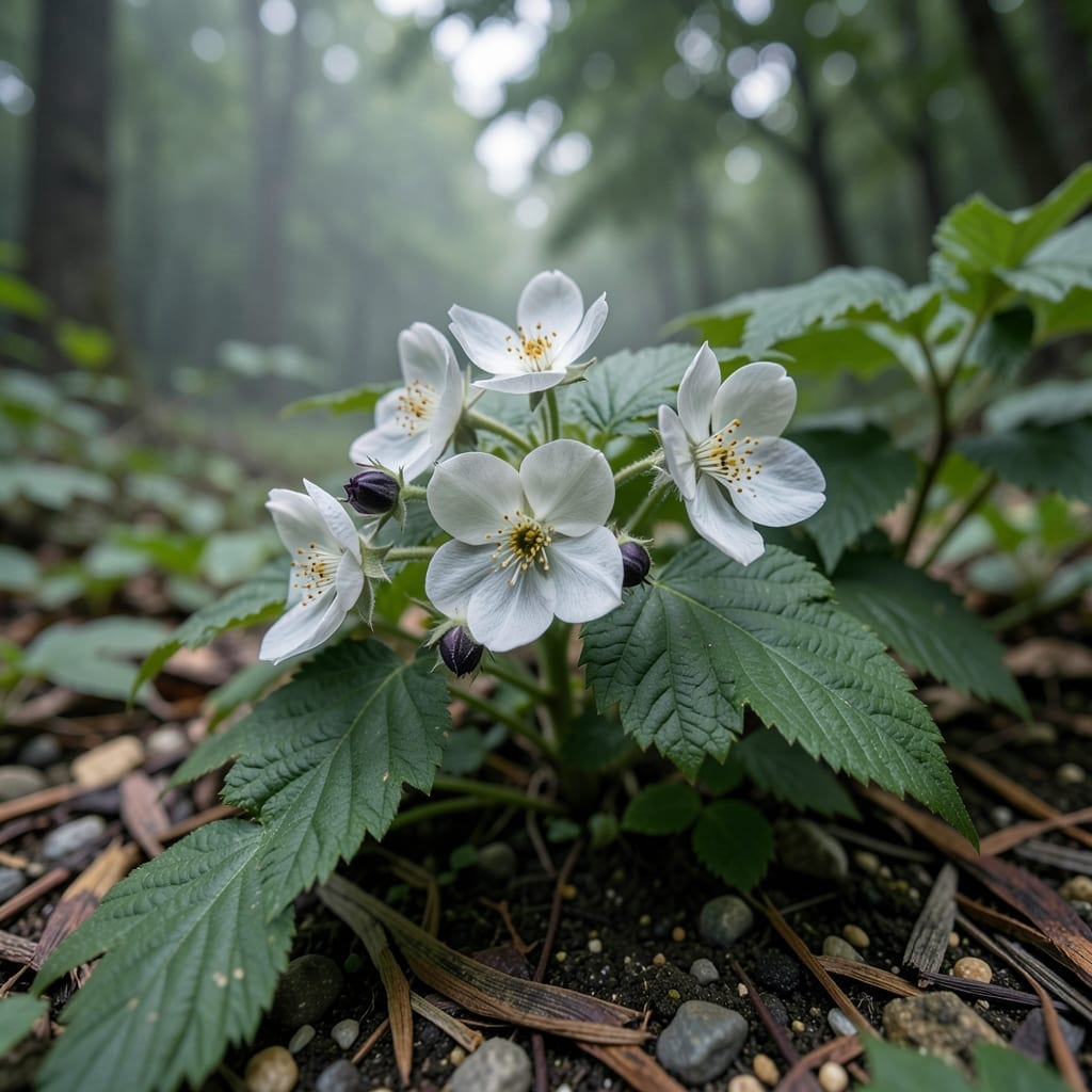 Black Raspberry Bush Blossoms