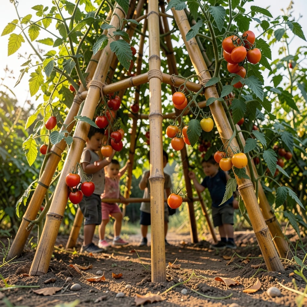 Tomato Teepee Trellis System