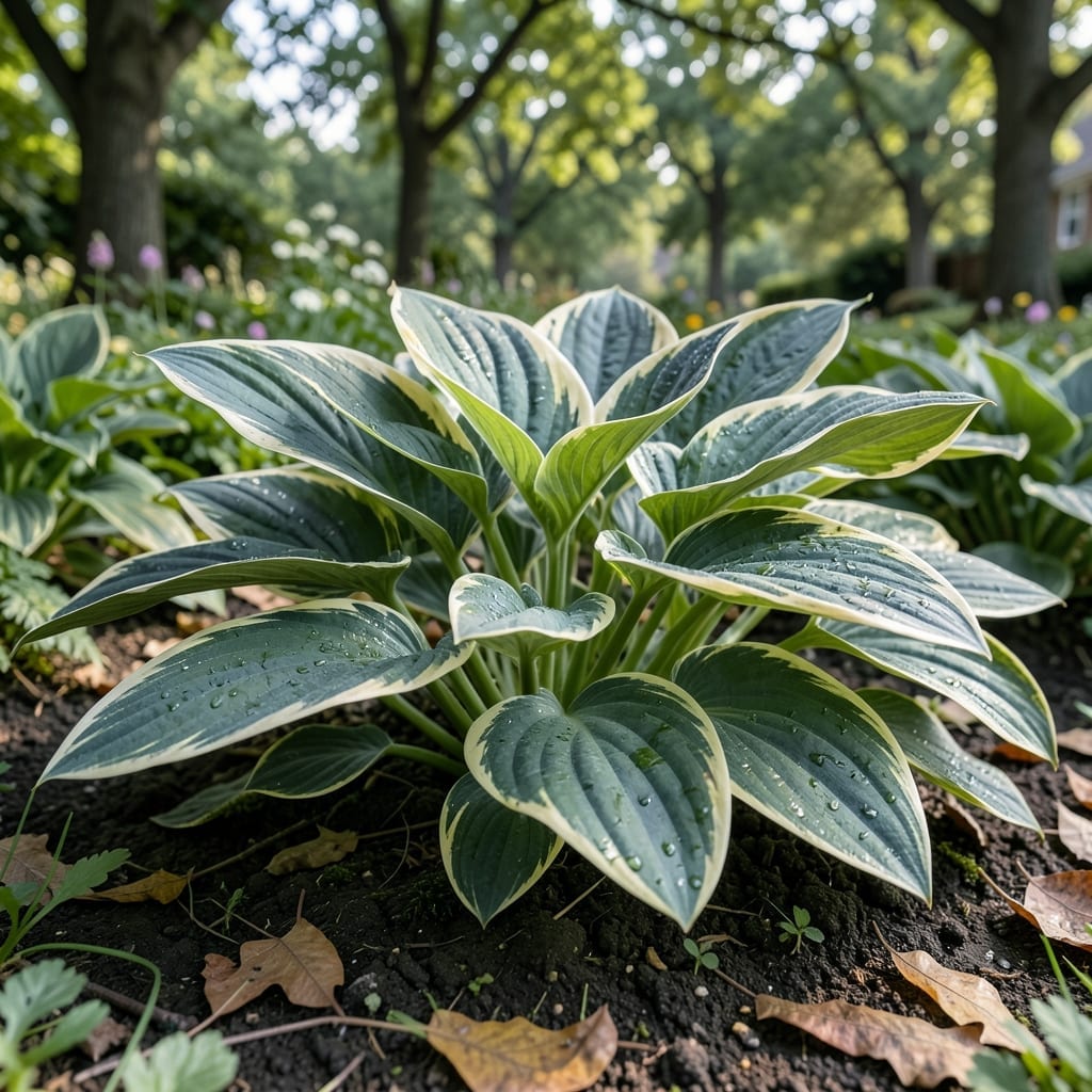 Hostas with Variegated Foliage