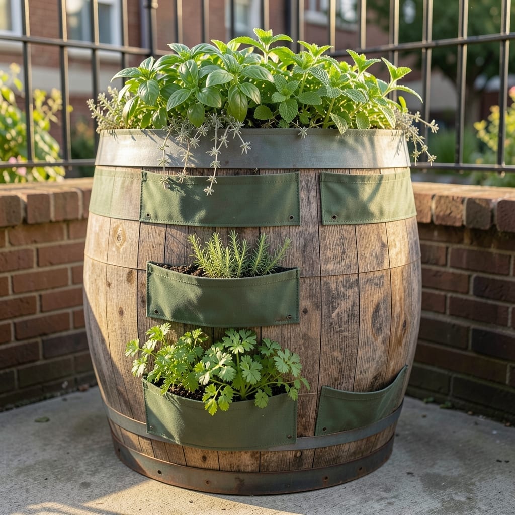 Vertical Herb Garden Barrel