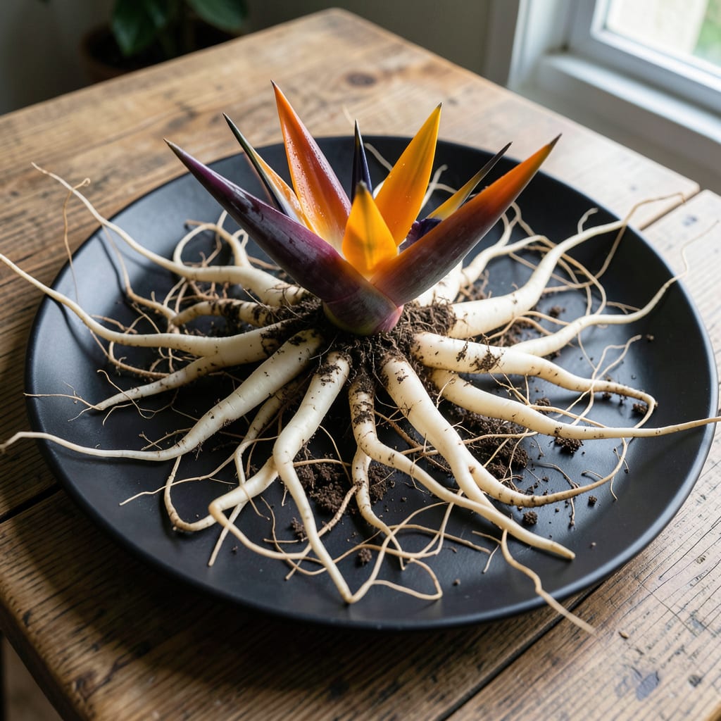 Comprehensive bird of paradise root system visual reference