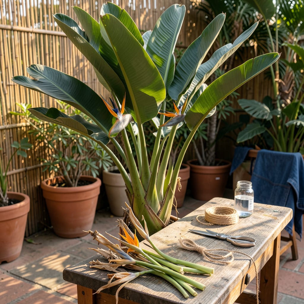 Birds of Paradise Pruning: Step by Step for Lush, Flower Packed Growth illustration with key details