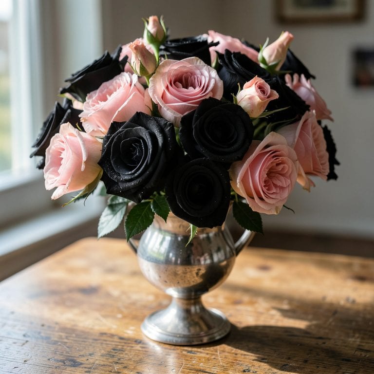 Black And Pink Roses: Romantic Dual-Tone Garden Elegance Black And Pink Roses: Romantic Dual-Tone Garden Elegance