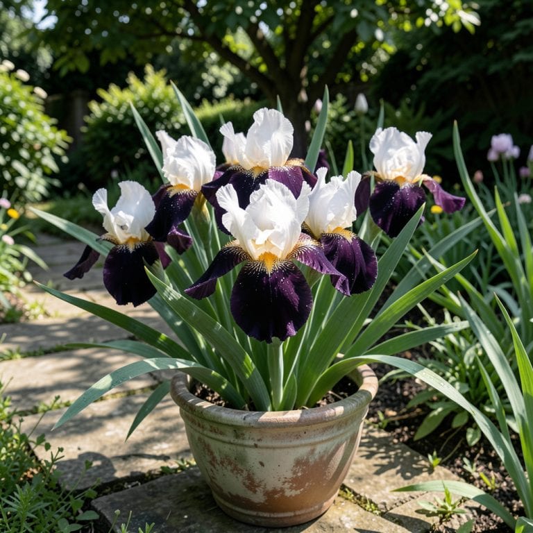 Black And White Iris: Elegant Contrast for Garden Borders