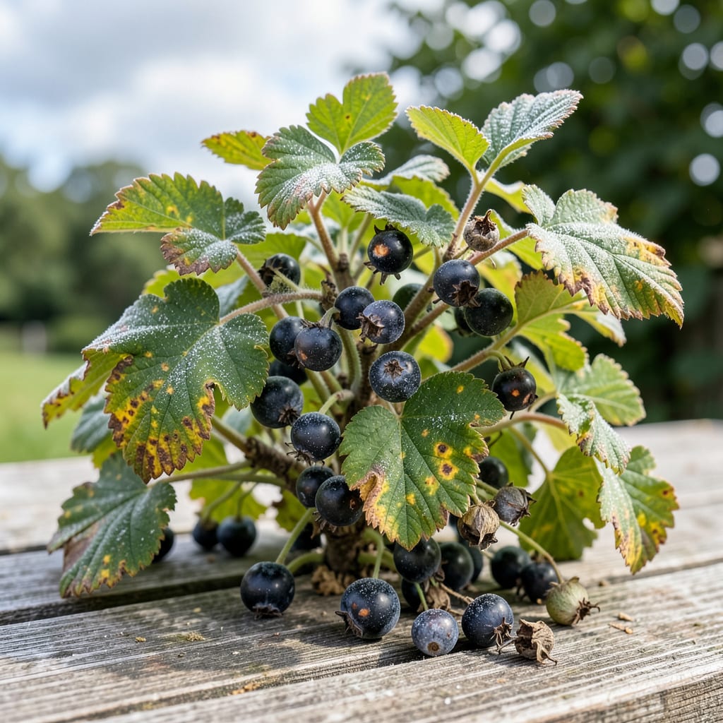 Black Currant Plant Disease: Leaf Spot and Blight Prevention Methods illustration with key details