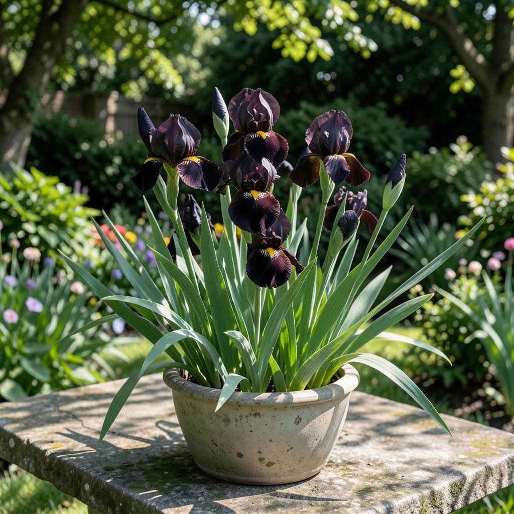 black joker siberian iris example with annotations