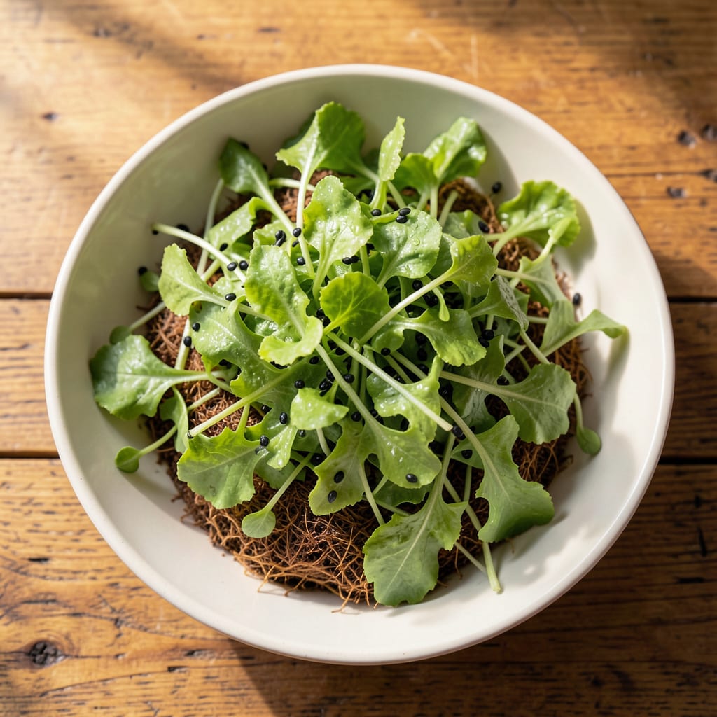 Black Seeded Simpson Lettuce Sprouts: Rapid Harvest for Continuous Greens example with annotations