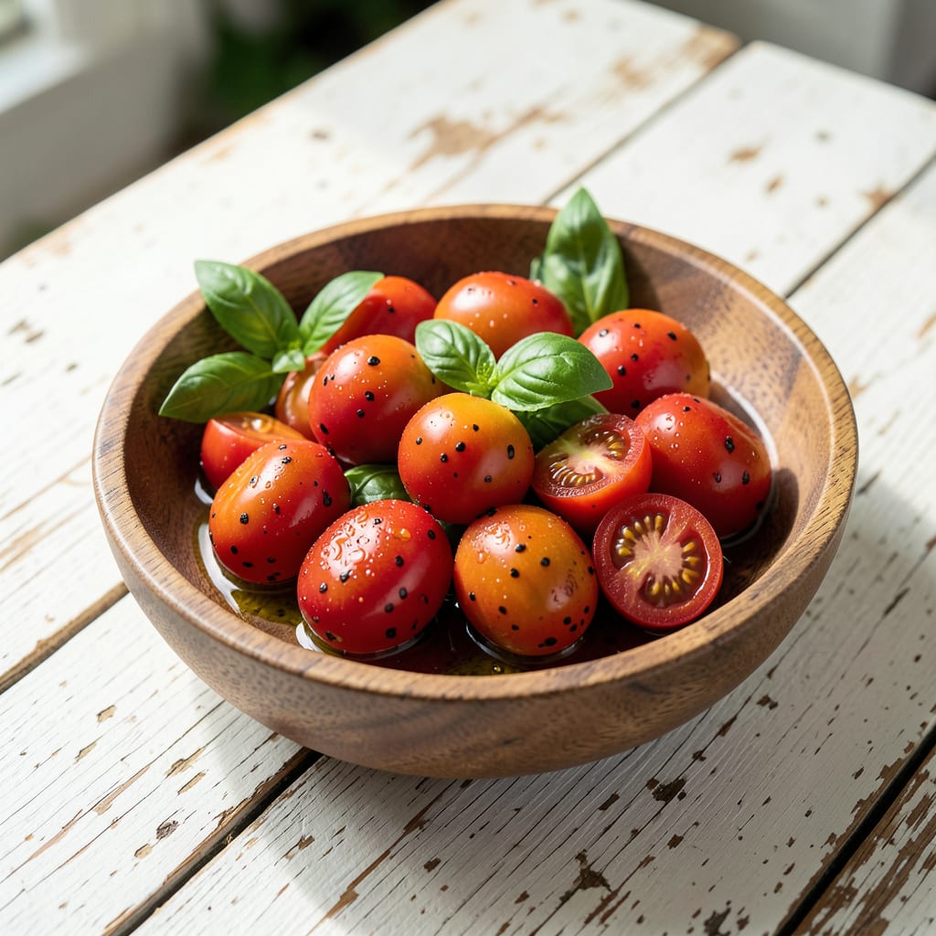 Black Spots on Cherry Tomatoes: Blossom End Rot Prevention and Care example with annotations