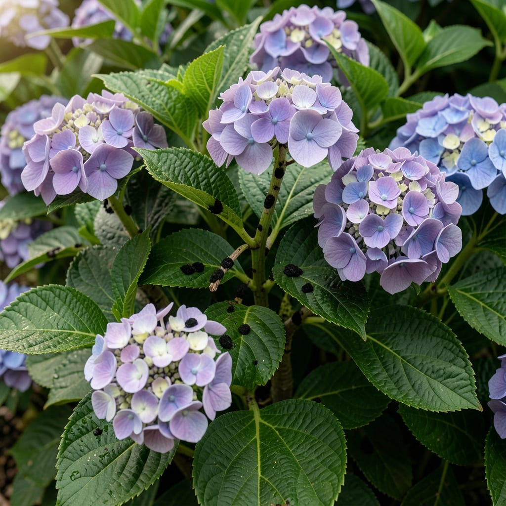 black spots on hydrangea stems detailed visual guide