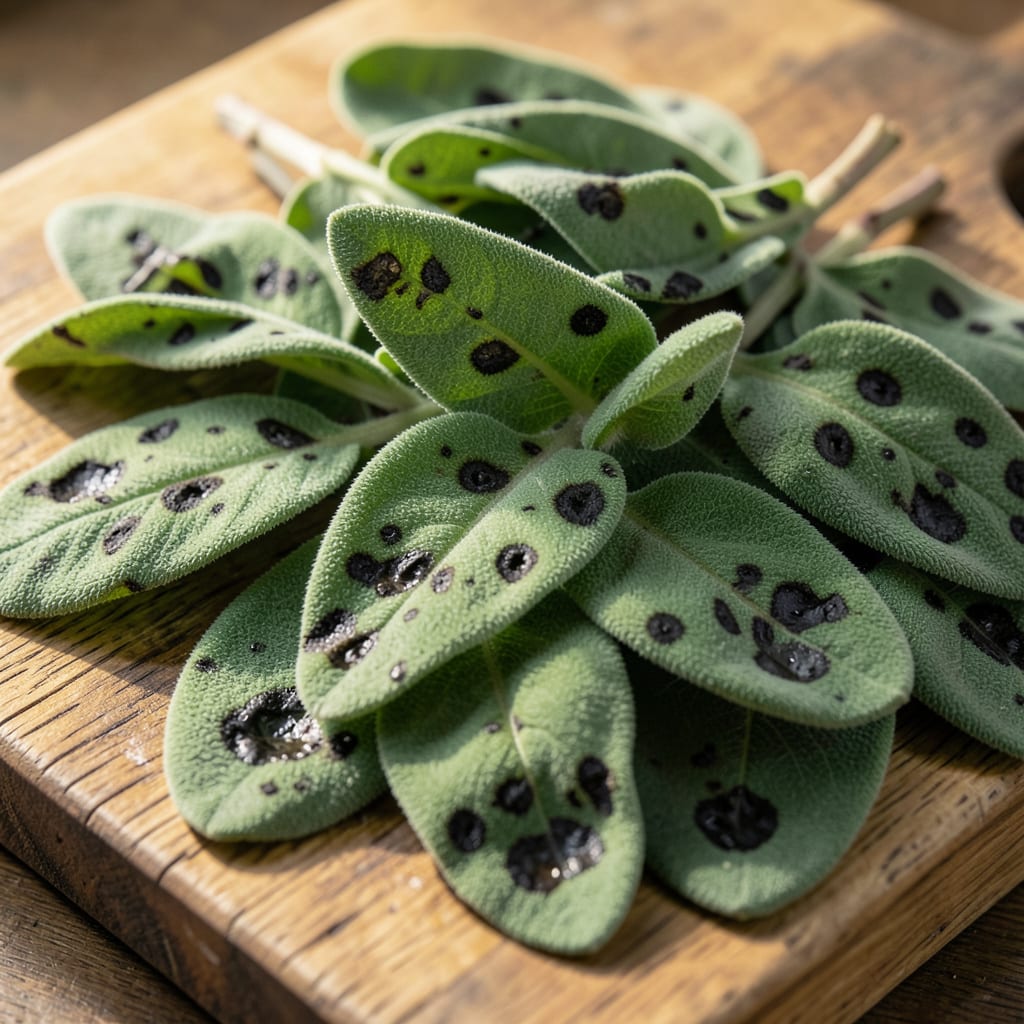 Black Spots on Sage Leaves: Natural Prevention and Care Methods illustration with key details