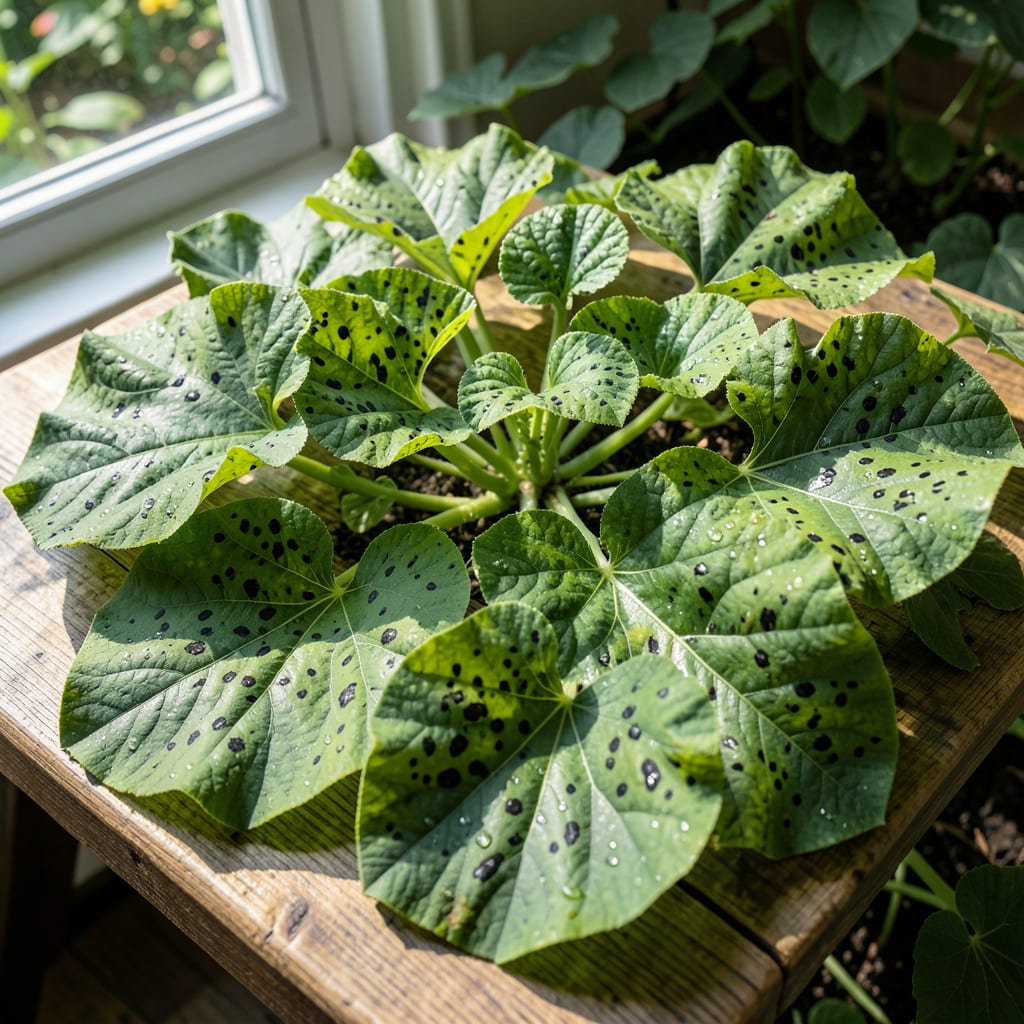 Comprehensive black spots on squash leaves visual reference