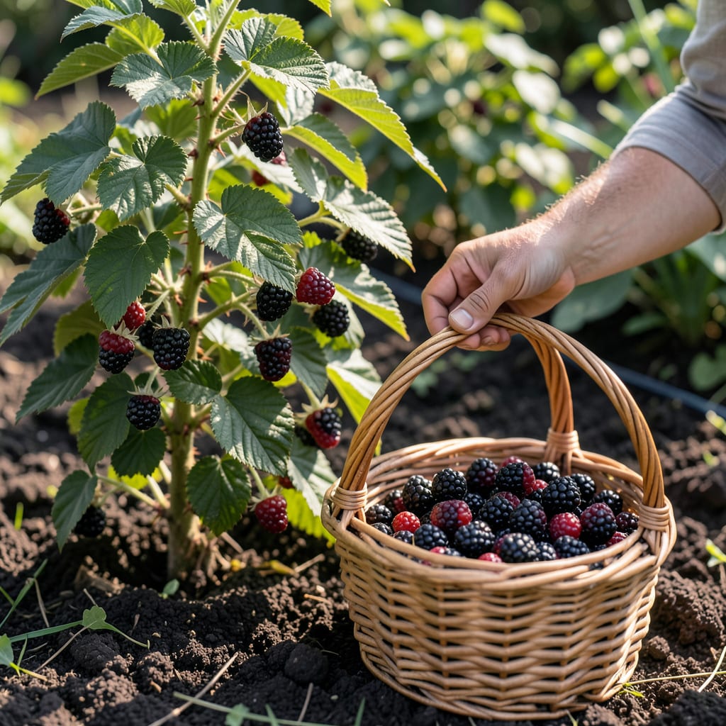 Visual representation of Blackberry Harvest Season Summer Northern Hemisphere: Peak Picking Times for Sweetest Fruit