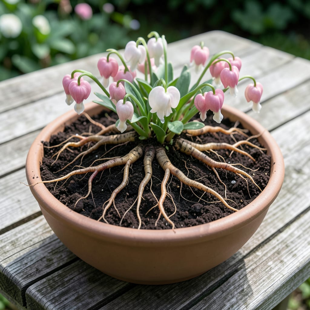 Visual representation of Bleeding Heart Root System: Deep Growth and Seasonal Care Guide