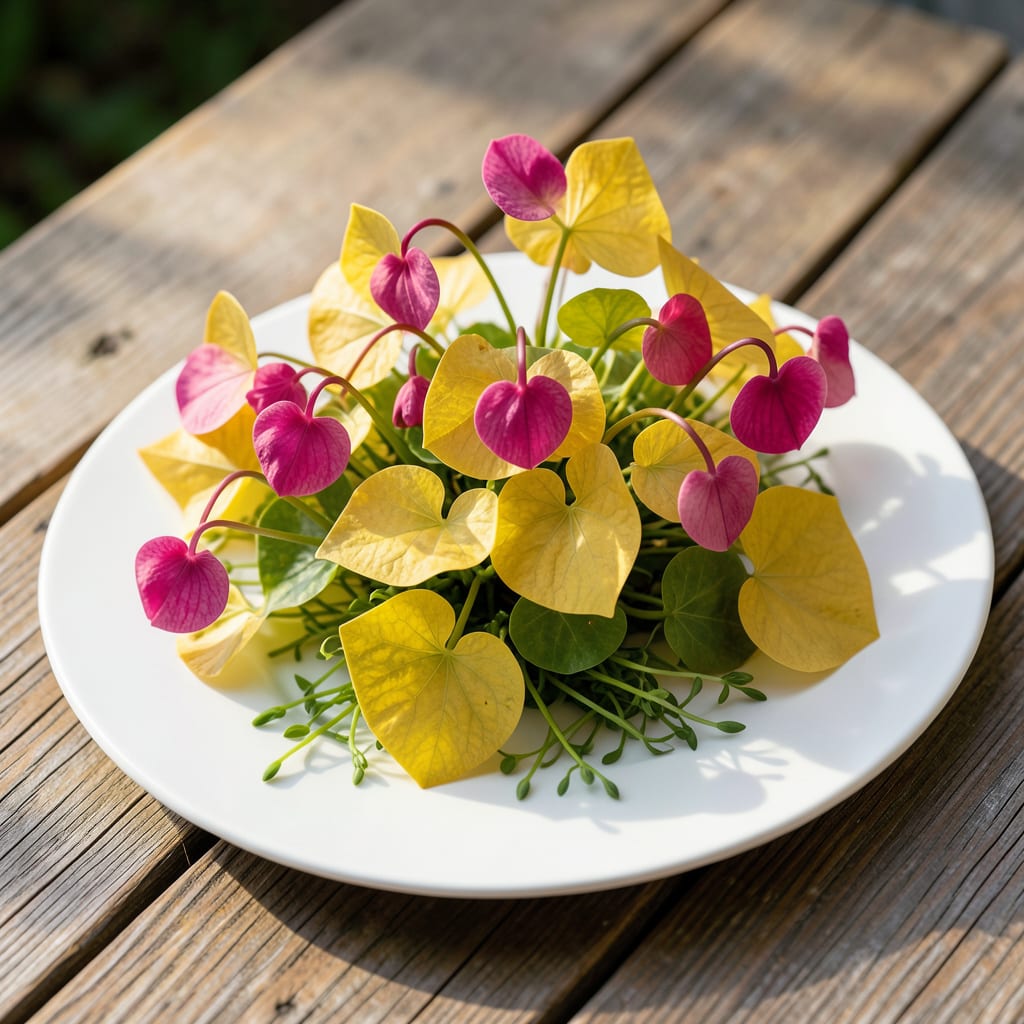Visual representation of bleeding heart yellow foliage