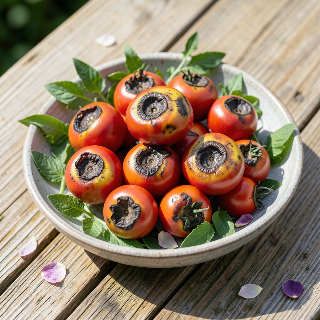 Blossom Rot on Tomatoes: Preventative Care for Healthy Harvests illustration with key details