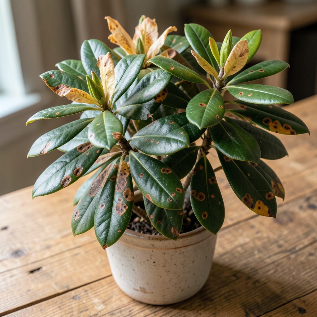 brown patches on rhododendron leaves detailed visual guide