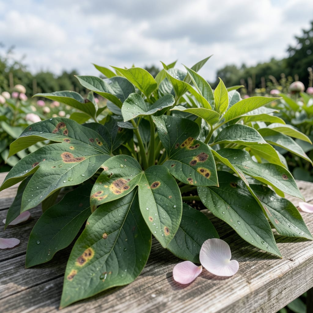 Visual representation of Brown Spots On Peony Leaves: Fungal Threat And Prevention Tips