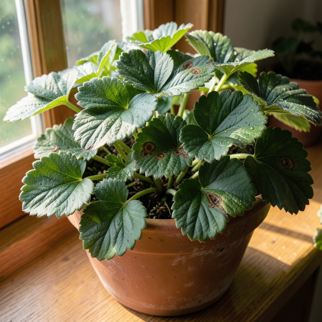 Complete Brown Spots on Strawberry Plant Leaves: Early Detection and Organic Cures overview image