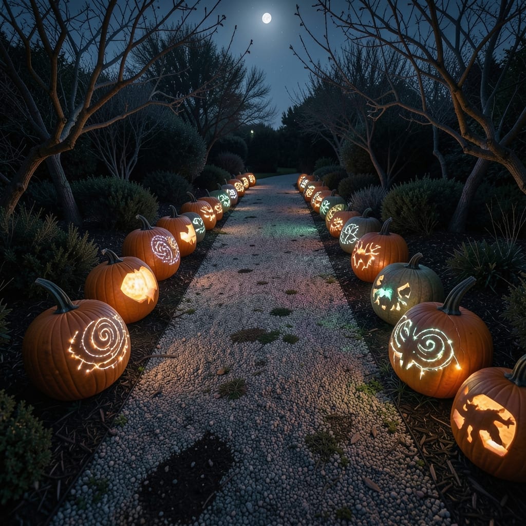 Glow-in-the-Dark Pumpkin Path