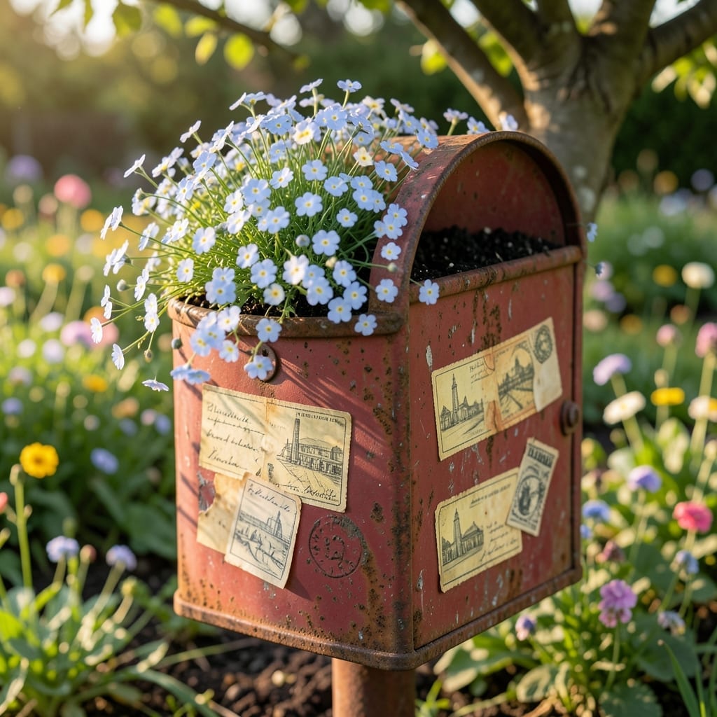 Vintage Postcard Themed Planter
