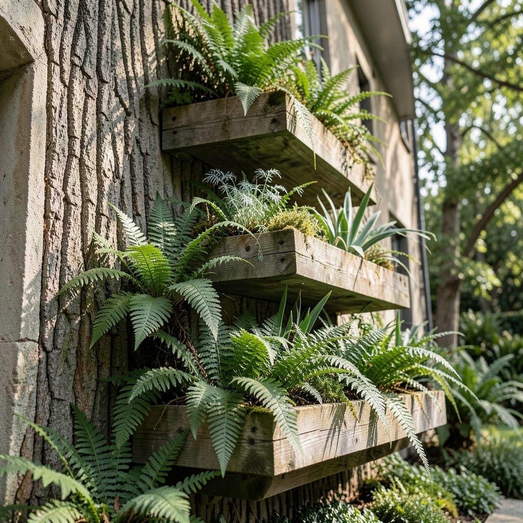 Fern Garden in Tiered Planters