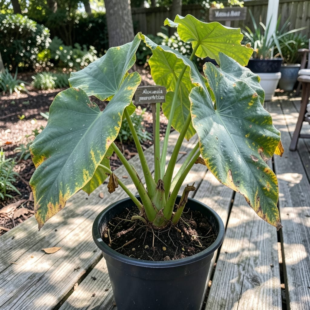 What Does An Overwatered Elephant's Ear Look Like: Yellow Leaves and Soggy Stems What Does An Overwatered Elephant's Ear Look Like: Yellow Leaves and Soggy Stems
