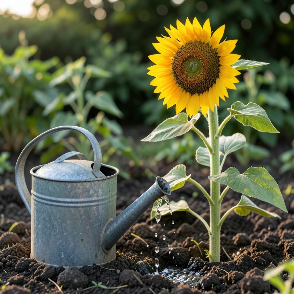 Watering Sunflower Plants: Deep but Infrequent for Strong Roots