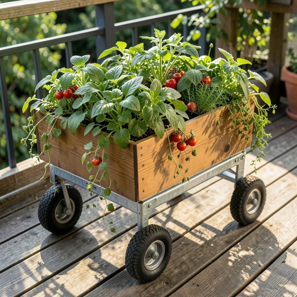 Mobile Raised Garden Cart