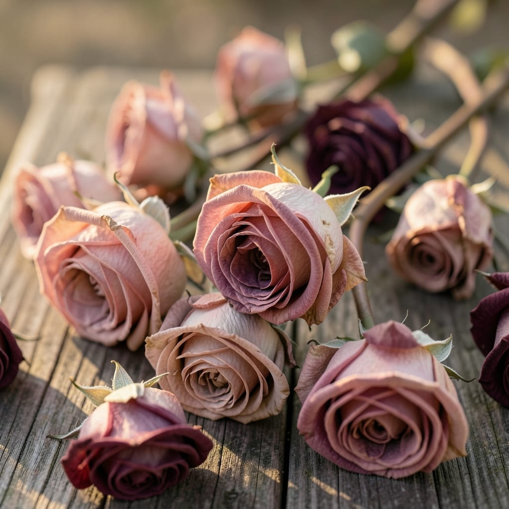 Dried Roses in Vintage Tones