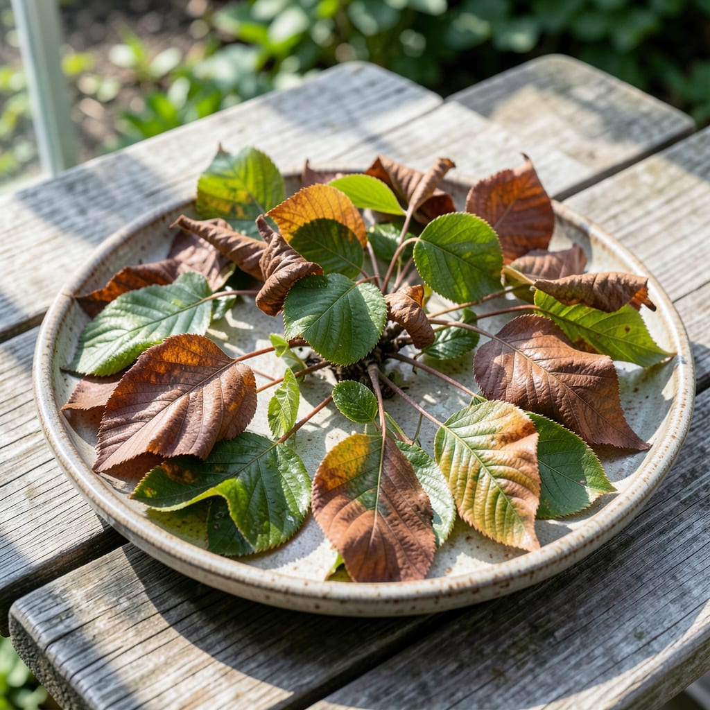 Cherry Tree Leaves Turning Brown And Curling: Early Diagnosis And Organic Remedies example with annotations
