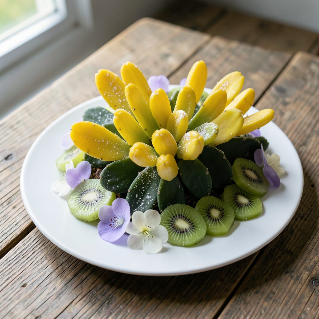 christmas cactus yellow leaves illustration with key details