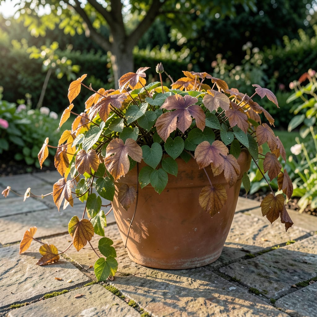 Visual representation of Clematis Leaves Going Brown: Early Warning Signs and Organic Rescue Steps
