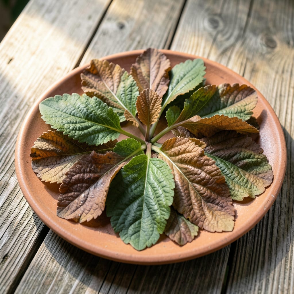 Coleus Leaves Turning Brown: Environmental Stress and Quick Remedies example with annotations