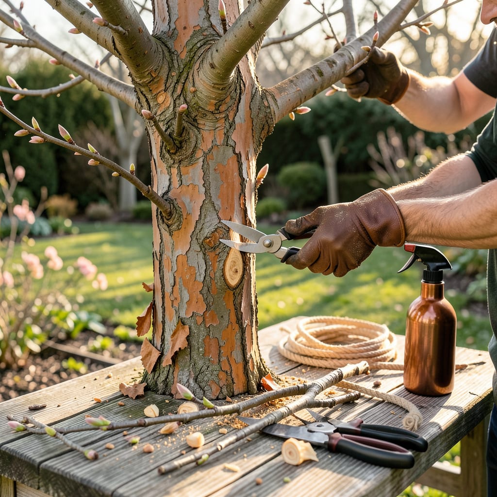 Crepe Myrtles Pruning: Step by Step for Vibrant Summer Blooms example with annotations