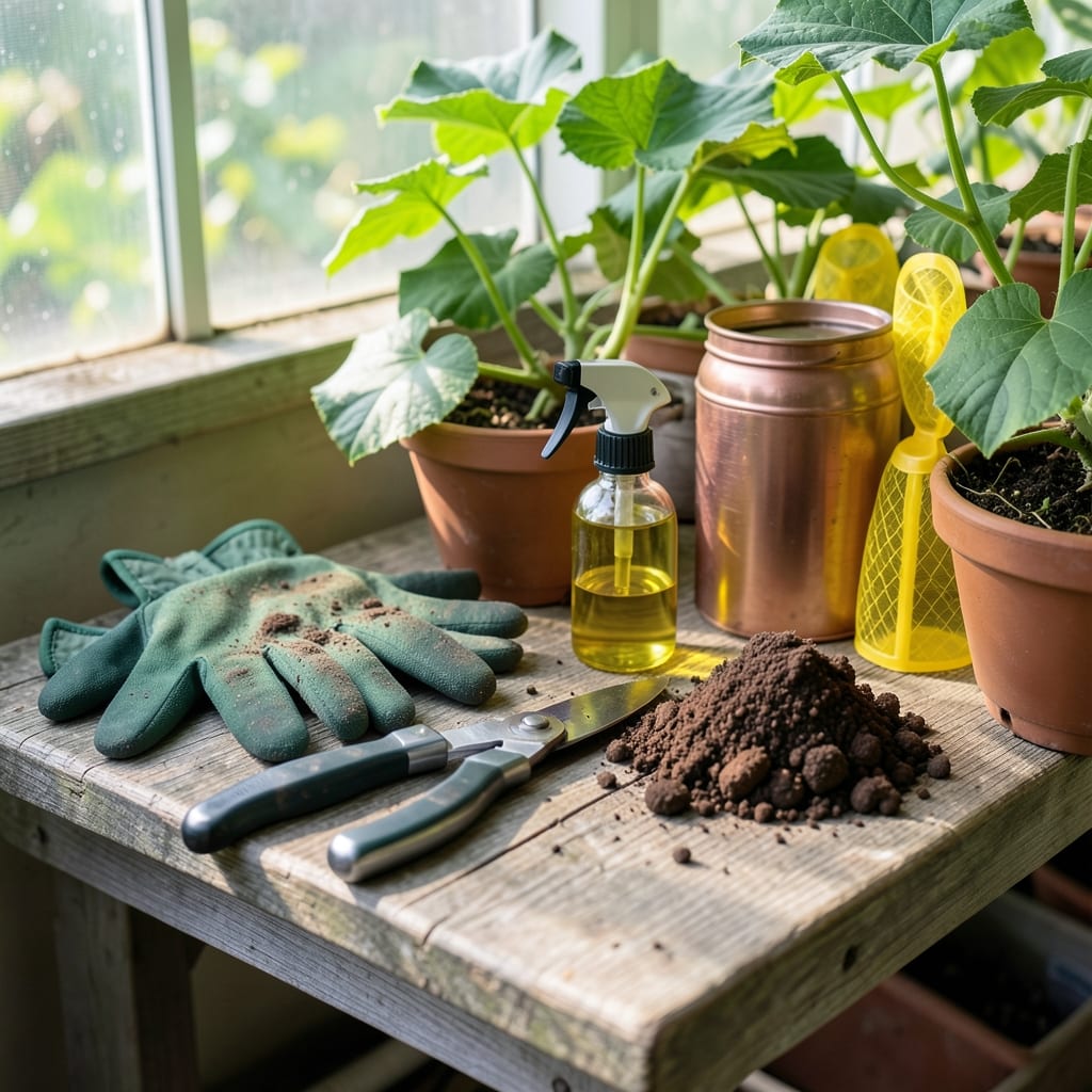 Complete cucumber plant leaf diseases overview image
