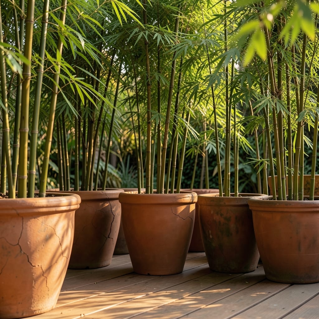 Bamboo Privacy Screen Pots