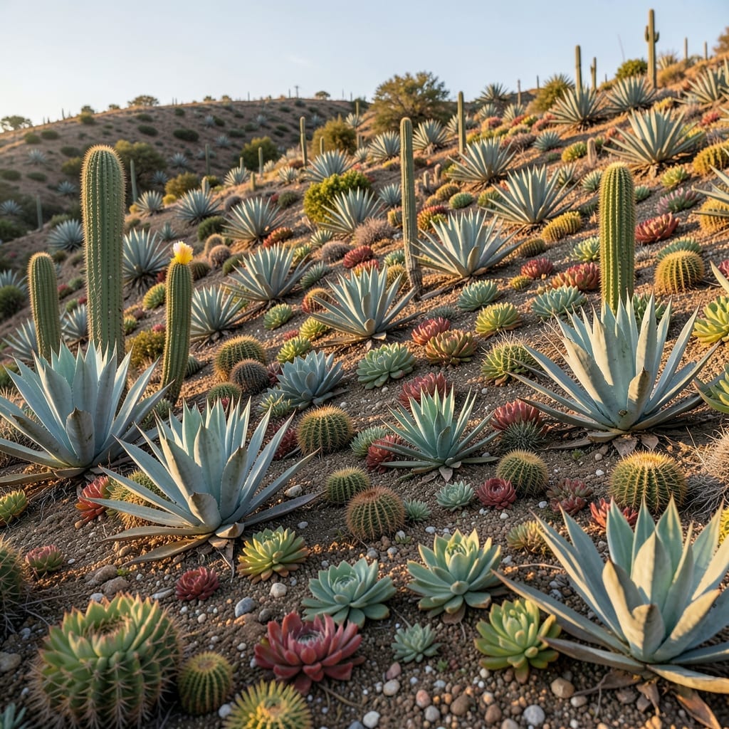 Succulent and Cactus Hillside