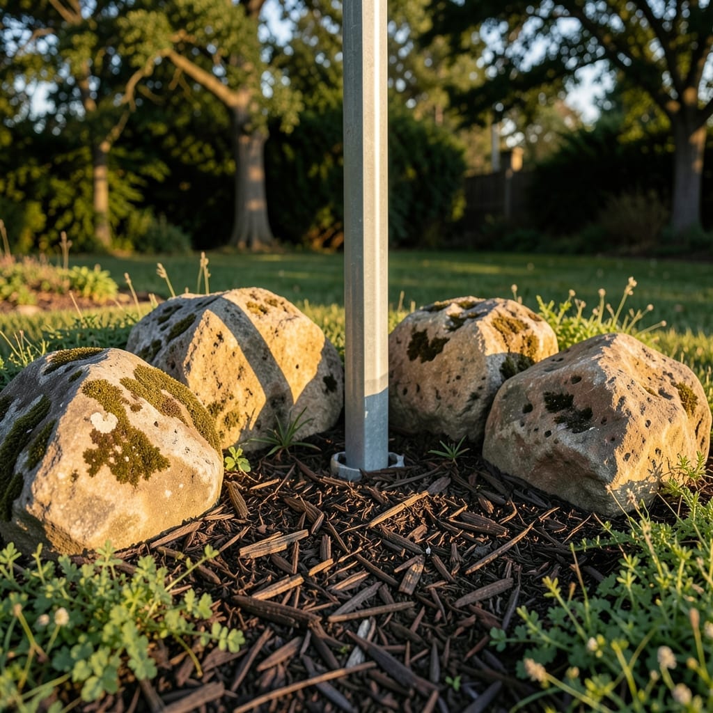 Mulch and Boulder Design