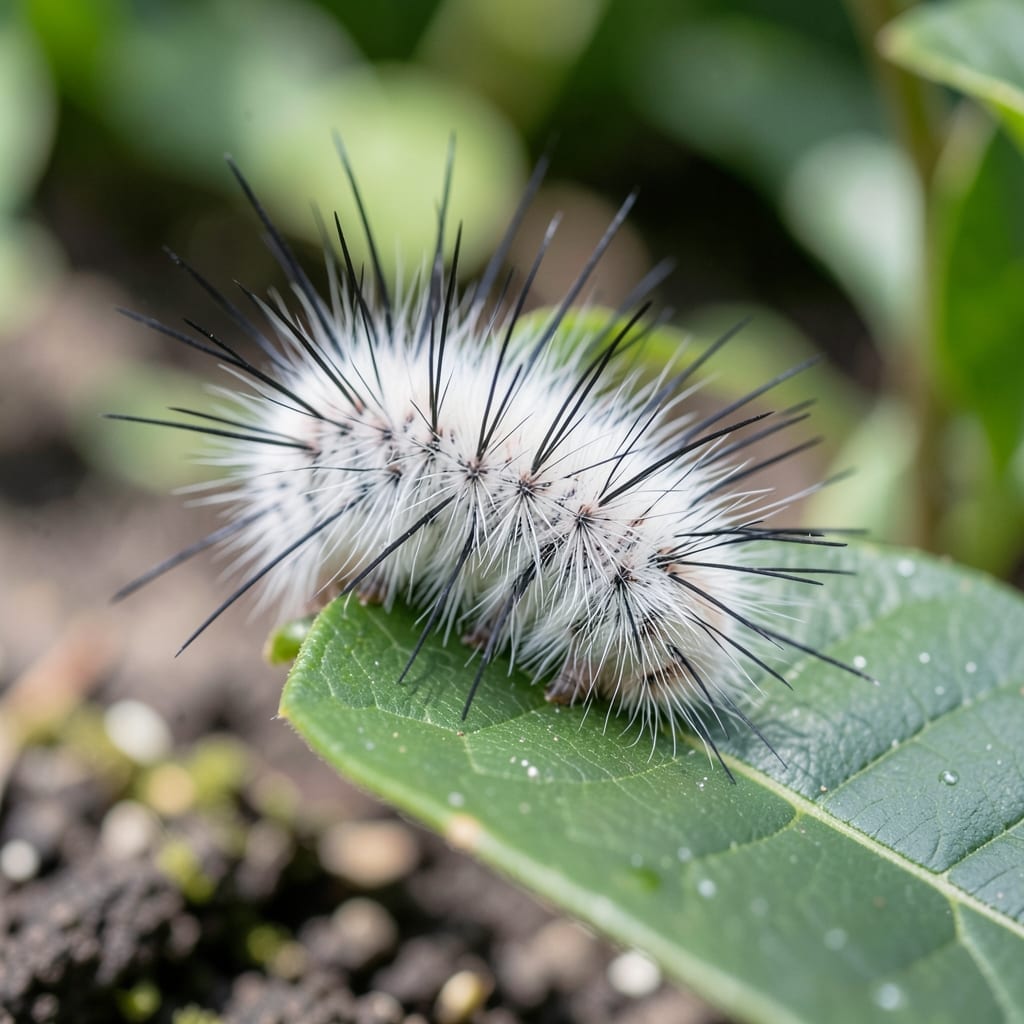 White Fuzzy Caterpillar With Black Spikes: Identification and Safe Removal Guide