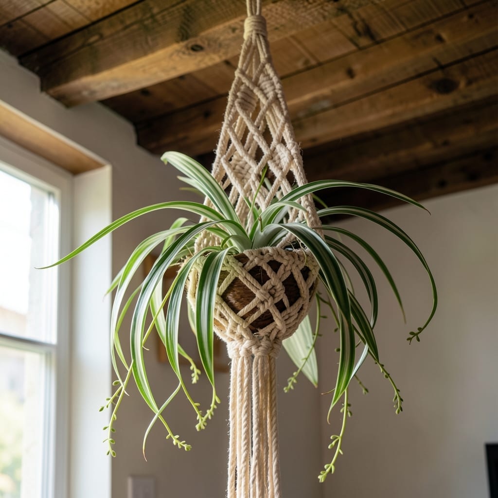 Macrame Hanger with Spider Plant