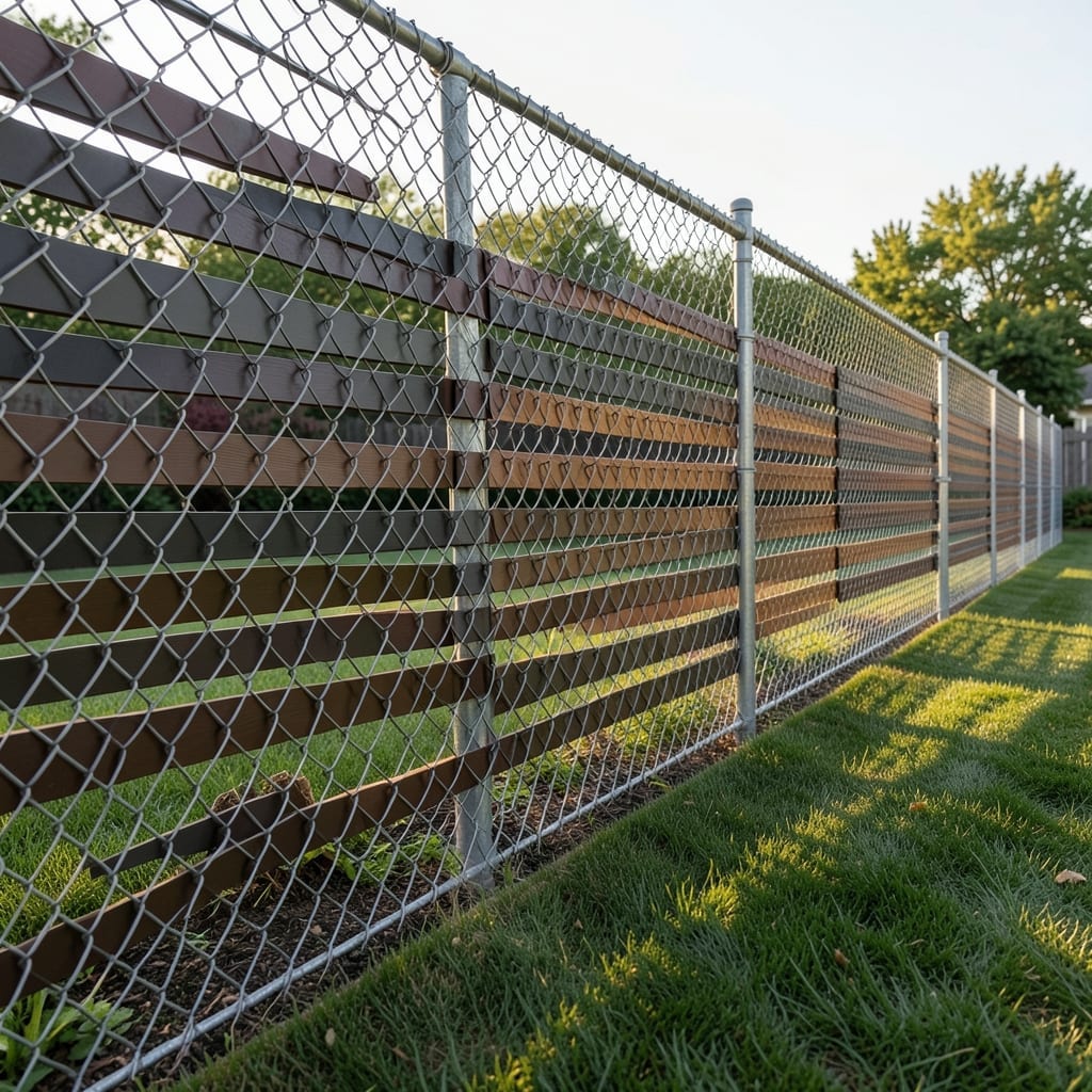 Chain Link with Privacy Slats