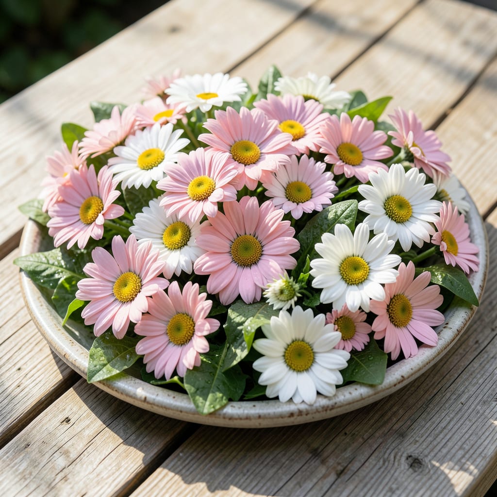 Comprehensive daisies pink and white visual reference