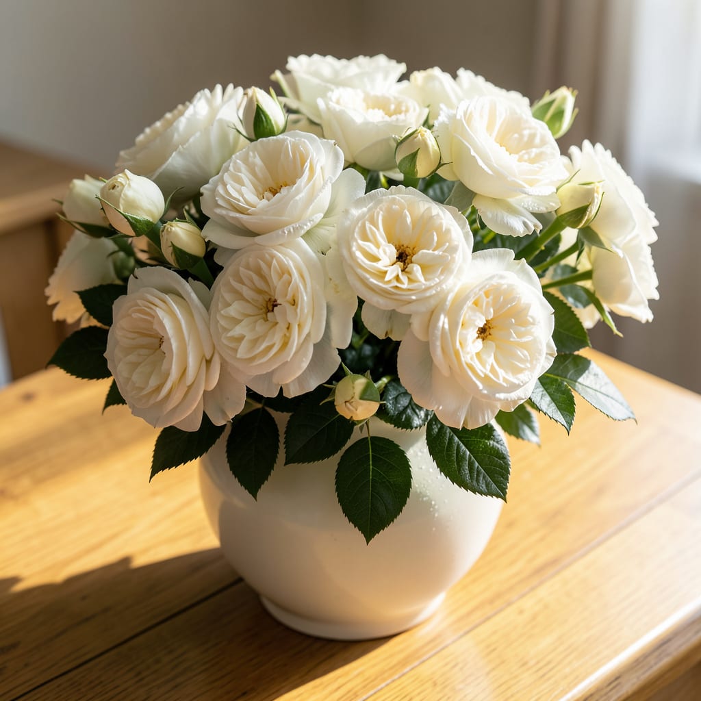 Visual representation of double knock out roses white