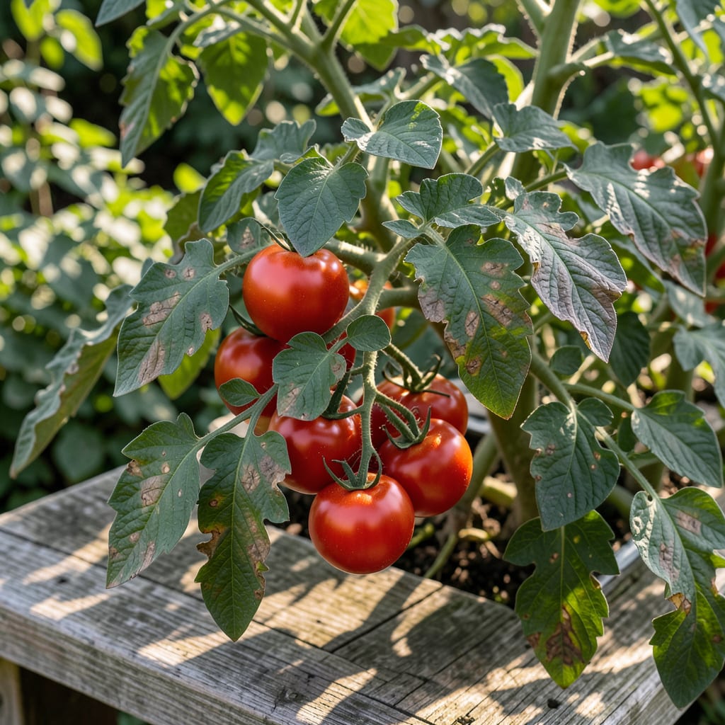 Visual representation of Dry Spots on Tomato Leaves: Visual Diagnosis and Recovery Guide