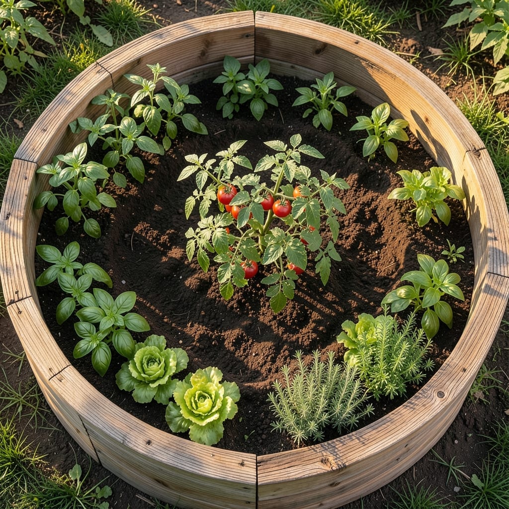 Raised Bed Tomato Spiral