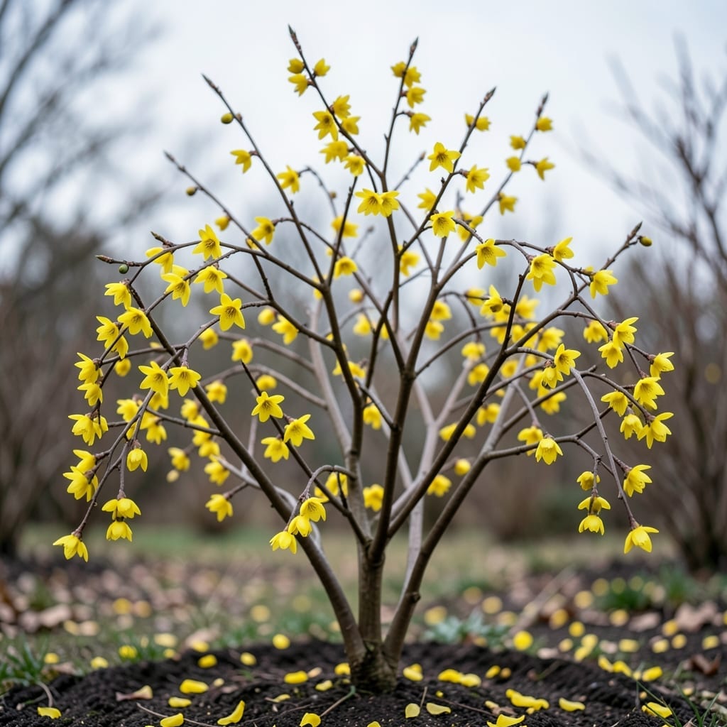 Winter Jasmine with Bright Yellow Flowers